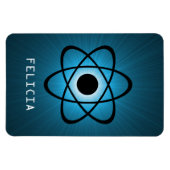 Nerdy Atomic Premium Magnet, blauw Magneet (Horizontaal)