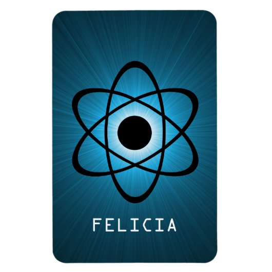 Nerdy Atomic Premium Magnet, blauw Magneet (Verticaal)