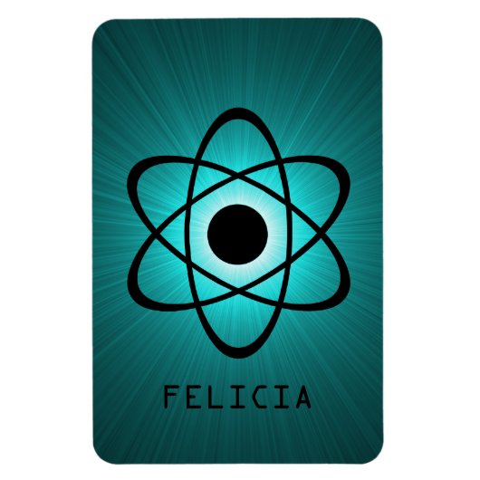Nerdy Atomic Premium Magnet, Blauwgroen Magneet (Verticaal)