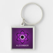 Nerdy Atomic Premium Sleutelhanger, Paars Sleutelhanger (Voorkant)