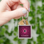 Nerdy Atomic Premium Sleutelhanger, Roze Sleutelhanger (Hand)