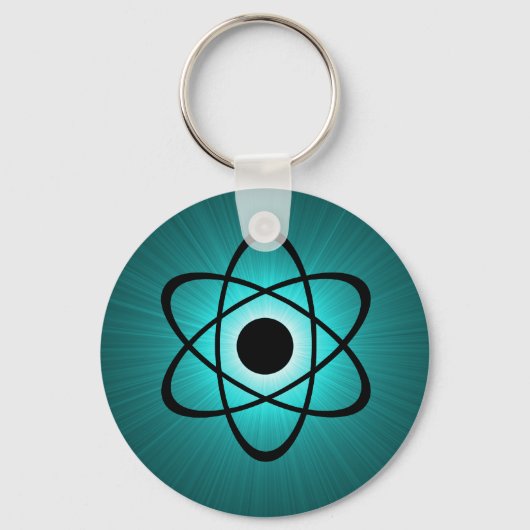Nerdy Atomic Sleutelhanger, Blauwgroen Sleutelhanger (Voorkant)