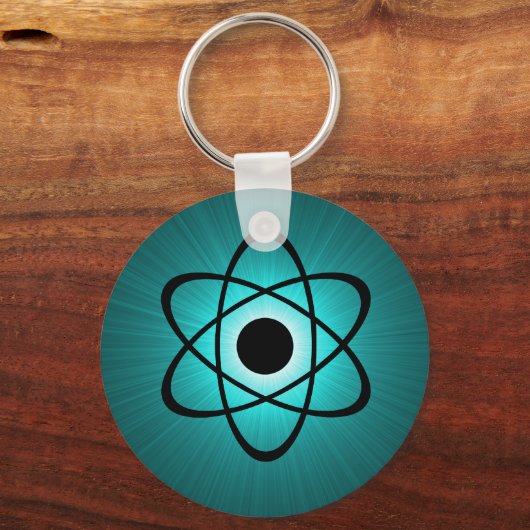 Nerdy Atomic Sleutelhanger, Blauwgroen Sleutelhanger (Voorkant)