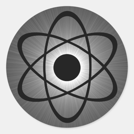 Nerdy Atomic Stickers, grijs Ronde Sticker (Voorkant)