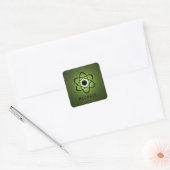 Nerdy Atomic Stickers, groen Vierkante Sticker (Envelop)