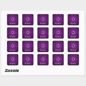 Nerdy Atomic  Stickers, Paars Vierkante Sticker (Vel)