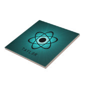Nerdy Atomic Tegel, Blauwgroen Tegeltje (Zijkant)