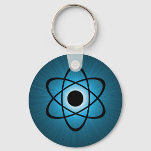Nerdy Atoom Blauwe Keychain, Sleutelhanger