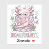Nerdy Axolotl Leesboek Sticker (Vel)