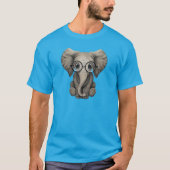Nerdy Baby Elephant Wearing Glasses T-shirt (Voorkant)