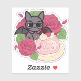 Nerdy Bat en Roze Zwitserse Rol Sticker