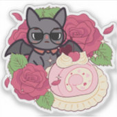 Nerdy Bat en Roze Zwitserse Rol Sticker (Voorkant)