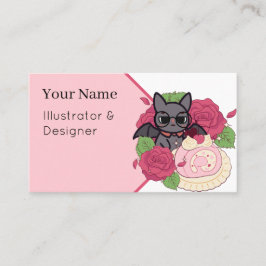 Nerdy Bat en Roze Zwitserse Rol Visitekaartje