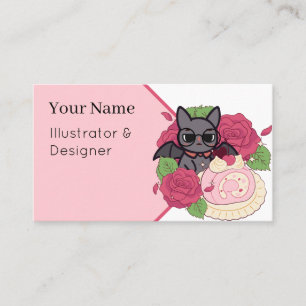 Nerdy Bat en Roze Zwitserse Rol Visitekaartje
