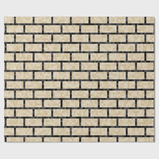 Nerdy, Beige Pixelated 8-bits stijlpatroon Cadeaupapier (Vlak)