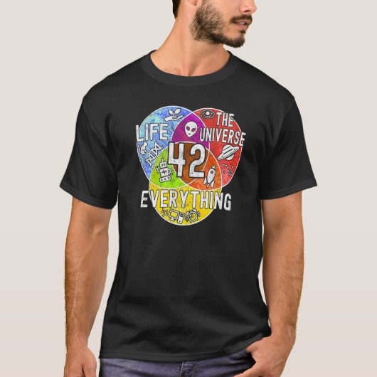 Nerdy Betekenis van het leven 42 Wiskunde van Venn T-shirt (Voorkant)