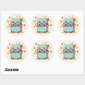 Nerdy Book Buddy – Kawaii Boek Sticker (Vel)
