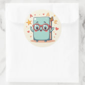 Nerdy Book Buddy – Kawaii Boek Sticker (Tas)