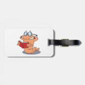 Nerdy Bookworm leest een boek Bagagelabel (Achterkant horizontaal)