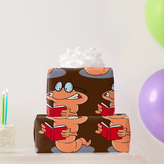 Nerdy Bookworm leest een boek Cadeaupapier