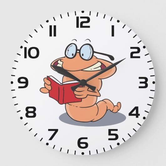 Nerdy Bookworm leest een boek Grote Klok (Voorkant)