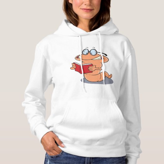Nerdy Bookworm leest een boek Hoodie (Voorkant)