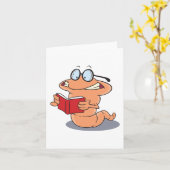 Nerdy Bookworm leest een boek Kaart (Gele Bloem)