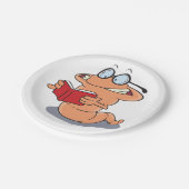 Nerdy Bookworm leest een boek Papieren Bordje (Gekanteld)