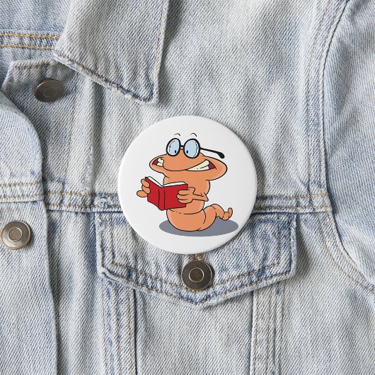 Nerdy Bookworm leest een boek Ronde Button 7,6 Cm