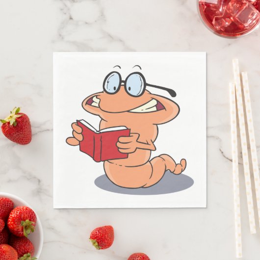 Nerdy Bookworm leest een boek Servet (Insitu)