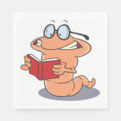 Nerdy Bookworm leest een boek Servet (Voorkant)