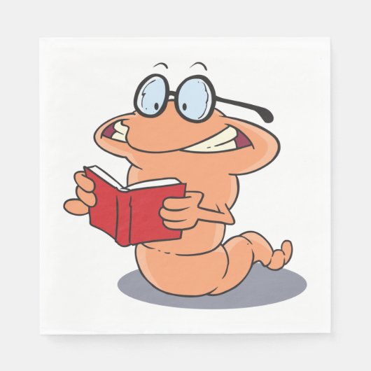 Nerdy Bookworm leest een boek Servet (Voorkant)