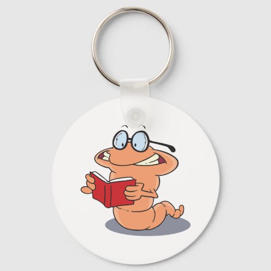 Nerdy Bookworm leest een boek Sleutelhanger (Achterkant)
