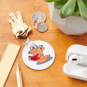 Nerdy Bookworm leest een boek Sleutelhanger