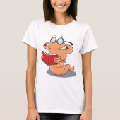 Nerdy Bookworm leest een boek T-shirt (Voorkant)
