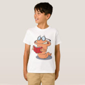 Nerdy Bookworm leest een boek T-shirt (Voorkant volledig)