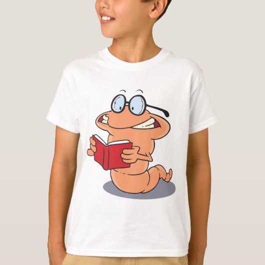 Nerdy Bookworm leest een boek T-shirt (Voorkant)