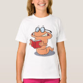 Nerdy Bookworm leest een boek T-shirt (Voorkant)