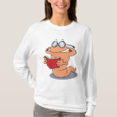Nerdy Bookworm leest een boek T-shirt (Voorkant)
