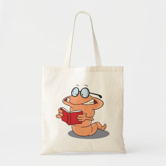 Nerdy Bookworm leest een boek Tote Bag (Voorkant)