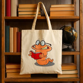 Nerdy Bookworm leest een boek Tote Bag