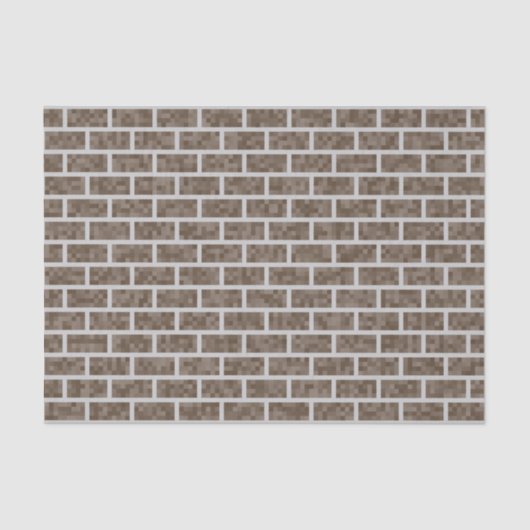 Nerdy, bruin, 8-bits graphics look bakstenen patro tissuepapier (Voorkant)