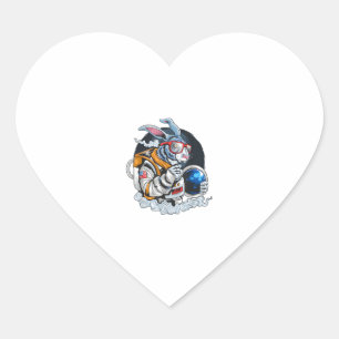 Nerdy Bunny Astronaut in de ruimte, ontdekkingsrei Hart Sticker