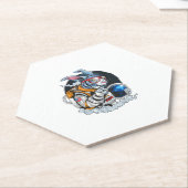 Nerdy Bunny Astronaut in de ruimte, ontdekkingsrei Kartonnen Onderzetters (Schuin)