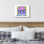 Nerdy Cats, ontwerp van het brein Canvas Afdruk (Insitu (Slaapkamer))