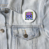 Nerdy Cats, ontwerp van het brein Ronde Button 5,7 Cm (In situ)