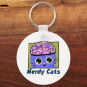 Nerdy Cats, ontwerp van het brein Sleutelhanger (Voorkant)