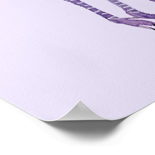 Nerdy Character Funny Cute Geek Paars Poster (Hoek)