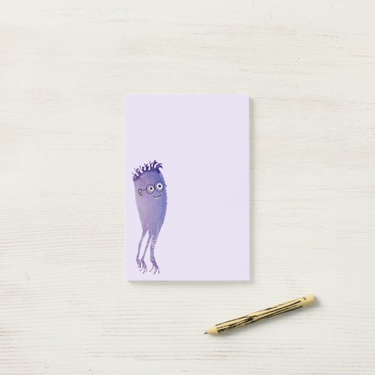 Nerdy Character Funny Cute Geek Post-it® Notes (Op bureau)