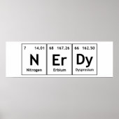NErDy Chemistry Periodic Table Words Elements Nerd Poster (Voorkant)